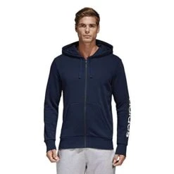 Adidas Herren Essentials Linear Full-Zip Hoodie In XL Blau