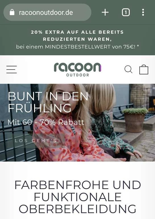 Racoon Outdoor Mode Onlineshop-Schließung Für Kinder 2 Racoon Outdoor Mode Onlineshop-Schließung Für Kinder – Bild 2