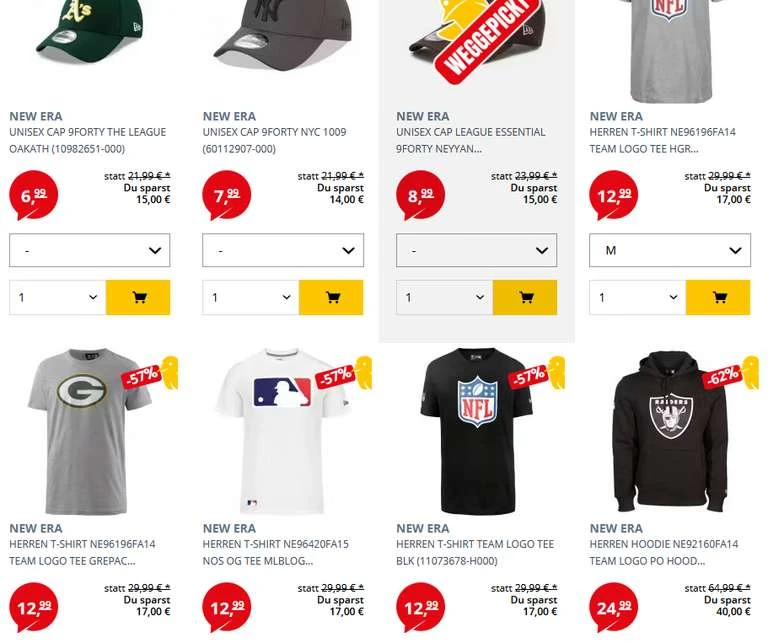 New Era: NFL & MLB Sale Bei Picksport, Caps Ab 6,99 €, T- Shirt 12,99 € Und Hoodies Für 24,99 € 1 New Era: NFL & MLB Sale Bei Picksport, Caps Ab 6,99 €, T- Shirt 12,99 € Und Hoodies Für 24,99 €