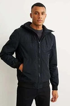 C&A Herren Übergangsjacke Mit Kapuze, Regular Fit, Nylon|Polyester Gr S Bis 3XL Für 22,40€ (Prime Mp) -Mode Kleidung Verkauf 2222784 1 2