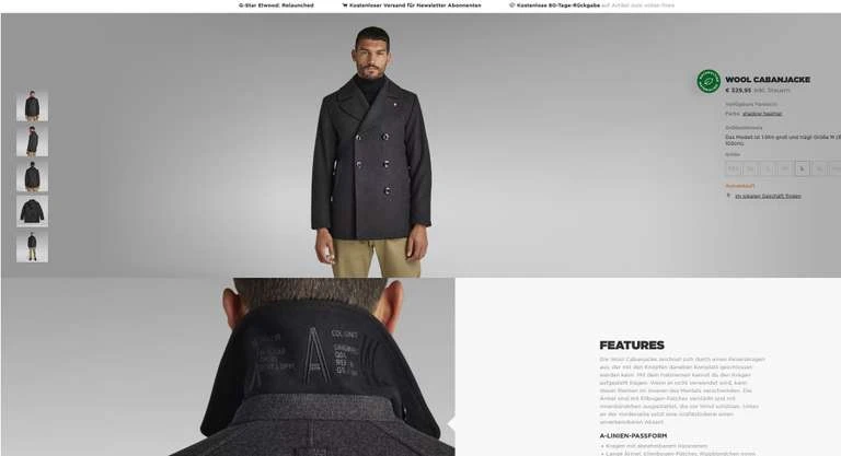 G-Star Wolljacke Premium Wool Caban Herren (S Bis XXL) 3 G-Star Wolljacke Premium Wool Caban Herren (S Bis XXL) – Bild 3