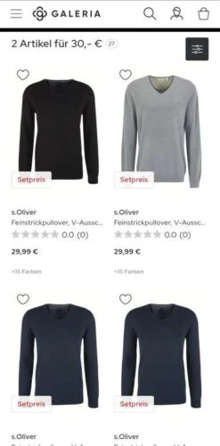 2x S.Oliver Pullover Für 30€ (Rundhals Oder V-Ausschnitt)