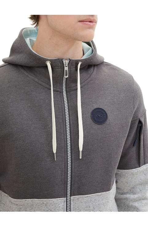 TOM TAILOR Herren Colorblock Hoodie Sweatjacke XL 4 TOM TAILOR Herren Colorblock Hoodie Sweatjacke XL – Bild 4