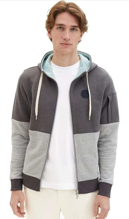 TOM TAILOR Herren Colorblock Hoodie Sweatjacke XL 1 TOM TAILOR Herren Colorblock Hoodie Sweatjacke XL