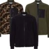 [3er-Pack] !SOLID Lukato Herren Übergangsjacke / Fleece-Jacke Mit Teddy-Fell (Schwarz, Grün, Camouflage) Größe M-XXL