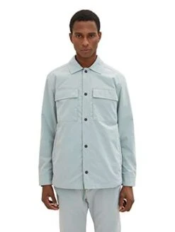 TOM TAILOR Herren Overshirt, Light Ice Blue, Gr. S - 3XL (Prime)