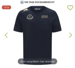 Formel 1 Red Bull Racing F1 2022 Max Verstappen Champion Winner T-Shirt Für 17,10 Euro (XS-XXL)