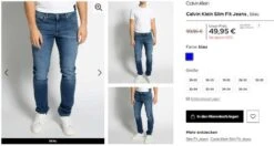 Calvin Klein Slim Fit Jeans | Blau | Gr. 29/32 - 36/34 -Mode Kleidung Verkauf 2251062 1 3