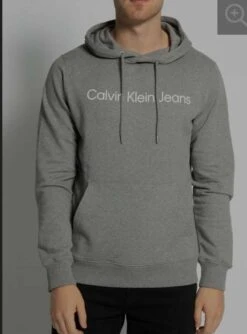 Calvin Klein Hoodie Core Institutional , Grau Meliert