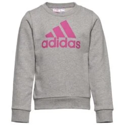 Adidas Kids Sweater / Pullover | Gr. 128 - 170 In Rosa/grau | 77% Baumwolle