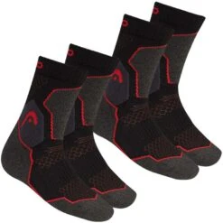 SportSpar, HEAD Unisex Hiking Crew Lange Wandersocken 2 Paar, Größen 35-38, 39-42, 43-46