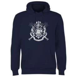 Harry Potter Hogwarts House Crest Hoodie In Navy | Kapuzenpullover, S-XXL, 70 % Baumwolle, 30 % Polyester