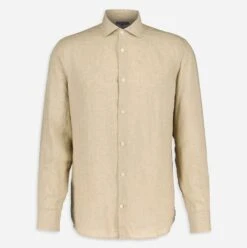 FRESCOBOL CARIOCA Beigefarbenes Langärmliges Freizeithemd Aus Leinen (Click & Collect, Sonst 52,99 Euro)
