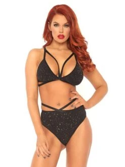 Leg Avenue, Lurex BH-Set, Dessous Set, Gr: S/M & M/L