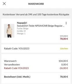 Napapjiri Fleece Hoodie Teide 5 - Beige -Mode Kleidung Verkauf 2259623 1 2