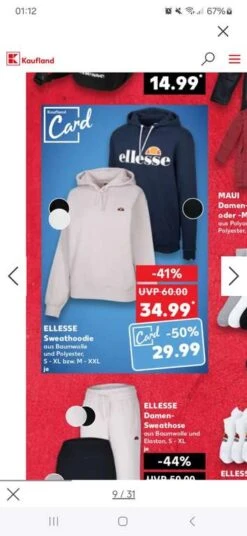Ellesse Hoodie 29,99 Mit Kaufland Card