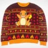 Weihnachten Im Pokemon-Look: Glumanda Gestrickter Weihnachtspullover (Gr. XS - XXL; Offiziell Lizenziert; 100% Baumwolle)