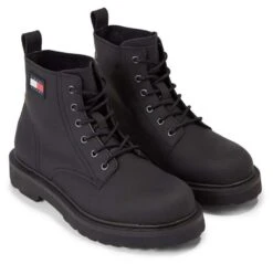 Tommy Jeans TJM RUBERIZED LACE UP BOOT Schnürboots Mit Seitlicher Logoflagge