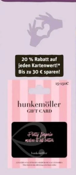 Rewe Kartenwelt Hunkemöller 20% Auf Die Geschenkkarte