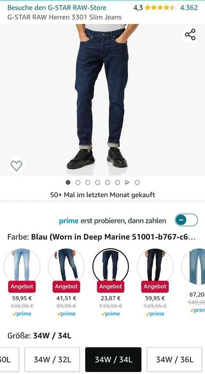 G-Star RAW Herren 3301 Slim Jeans 1 G-Star RAW Herren 3301 Slim Jeans