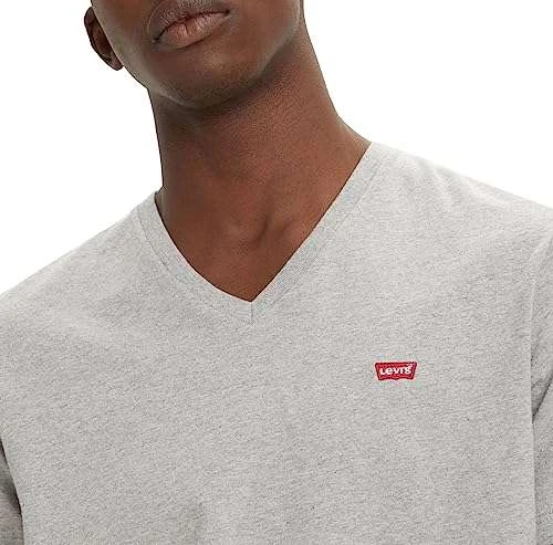 Levi's Herren Original Housemark V-neck T-Shirt (1er Pack) Grau XS-XXL Prime 4 Levi's Herren Original Housemark V-neck T-Shirt (1er Pack) Grau XS-XXL Prime – Bild 4