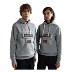 [ Geomix ] Napapijri Hoodie Burgee Winter Schwarz Oder Grau VSK-Frei Mit Code DEAL-VSK In Größe S-L -Mode Kleidung Verkauf 2274605 1 2