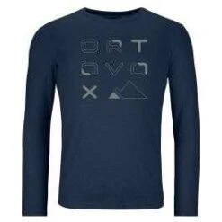 185 Merino Brand Outline Longsleeve Herren Deep Ocean