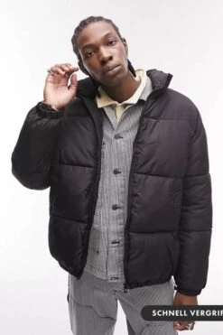 Topman Pufferjacke Schwarz