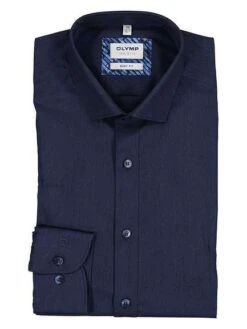 OLYMP Hemden SALE Ab 14,99 + Versandkosten | Z.B. Hemd Level 5 Body Fit In Dunkelblau Aus Bio-Baumwolle