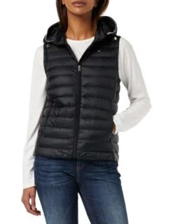 Tommy Hilfiger Heritage Down Vest (Amazon) Damen Steppweste In Schwarz