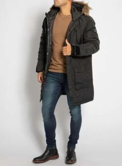 Crosshatch Parka | Farbe: Schwarz | Gr. M, L, XL Und XXL