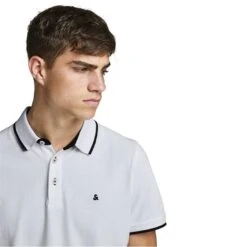 JACK AND JONES Herren Paulos Kurzarm Polohemden Weiß