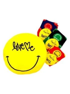 Weihnachtgeschenk Mit Klischee :-) - Happy Socks Geschenkbox Curtis Culig Für 21,90 € - 3 Paar Socken & Kuschelkissen