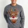 Weihnachtspullover Mit Rudolf-Motiv