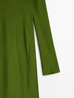 Fließendes Kleid Mit Langen Ärmeln Und Schlitz 9 Fließendes Kleid Mit Langen Ärmeln Und Schlitz -Mode Kleidung Verkauf 2284071 1 2