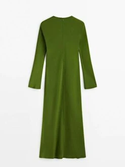 Fließendes Kleid Mit Langen Ärmeln Und Schlitz 11 Fließendes Kleid Mit Langen Ärmeln Und Schlitz -Mode Kleidung Verkauf 2284071 1 4