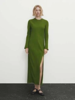 Fließendes Kleid Mit Langen Ärmeln Und Schlitz 13 Fließendes Kleid Mit Langen Ärmeln Und Schlitz -Mode Kleidung Verkauf 2284071 1 6