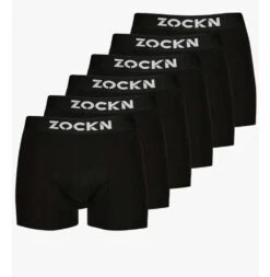 Zockn Bio Baumwolle 6 Boxershorts Schwarz Mit Logo